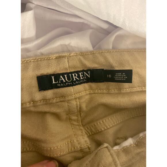 Classic Minimalist Neutral Khaki Skinny Ankle Pants Lauren Ralph Lauren 16 - Picture 3 of 7